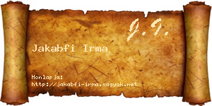 Jakabfi Irma névjegykártya