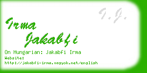 irma jakabfi business card